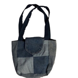 𝅺HOMEMADE denim jean purse handbag.